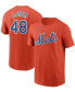 Men's Jacob DeGrom Orange New York Mets Name Number T-shirt Оранжевый, M - фото #1