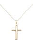 ფოტო #2 პროდუქტის Crystal Pavé Cross 18" Pendant Necklace in 10k Gold