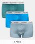 Фото #2 товара Calvin Klein Plus low rise cotton stretch trunks 3 pack in multi