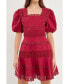 ფოტო #1 პროდუქტის Women's Multi Lace Linen Mini Dress
