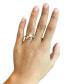 ფოტო #4 პროდუქტის Vanilla Pearls (3-7mm) & Diamond (1/3 ct. t.w.) Swoop Ring in 14k Gold