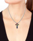 Фото #2 товара EFFY Collection eFFY® Multi-Gemstone Cross 18" Pendant Necklace (1 ct. t.w.) in Sterling Silver