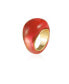 Gold-Tone and Mixed Red Pink Cocktail Ring