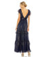 ფოტო #3 პროდუქტის Women's Ieena Ruched Top Flutter Sleeve Deep V Gown