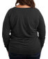 Фото #2 товара Air Waves Trendy Plus Size Happy Holidays Graphic Long Sleeve Pullover Top