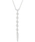Фото #1 товара Macy's cubic Zirconia Triangle Lariat Necklace in Sterling Silver, 16" + 2" extender