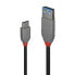 Lindy 0.15m USB 3.1 C to A Adapter Cable - Anthra Line - 0.15 m - USB C - USB A - USB 3.2 Gen 2 (3.1 Gen 2) - 10000 Mbit/s - Black