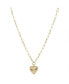 14K Gold Flash Plated Cubic Zirconia Heart Pendant Necklace