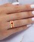 Red & Pink Enamel Heart Band in 14k Gold-Plated Sterling Silver