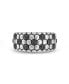 ფოტო #1 პროდუქტის Soccer Football Design Sterling Silver Black Diamond Band Men Ring