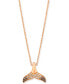 Фото #1 товара Le Vian chocolate Ombré Diamond Whale Tail 19" Adjustable Pendant Necklace (1/5 ct. t.w.) in 14k Rose Gold
