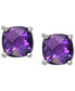 ფოტო #3 პროდუქტის Amethyst Cushion Stud Earrings (1-1/5 ct. t.w.) in 14k White Gold