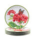 Фото #1 товара Geraniums Dinner Melamine Plate, Set of 6