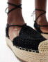 Фото #4 товара Glamorous Wide Fit crotchet flat espadrilles in black