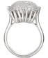 ფოტო #2 პროდუქტის Cubic Zirconia Pavé Statement Ring in Sterling Silver