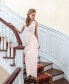 Draped Embellished Compression Column Gown