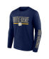 Фото #2 товара Men's Navy Notre Dame Fighting Irish Big and Tall Two-Hit Graphic Long Sleeve T-shirt