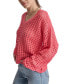 Women's V-Neck Open-Stitch Cotton Sweater