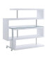 Raceloma Writing Desk with Shelf, Clear Glass