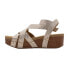 Volatile Sandcastle Metallic Ankle Strap Wedge Womens Beige Casual Sandals PV10