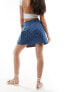 Фото #5 товара Pieces denim wrap skirt in mid blue with heart print