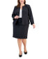 Plus Size Houndstooth Pencil Skirt Suit