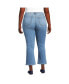 Plus Size Recover High Rise Button Front Kick Flare Crop Jeans