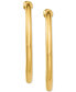 ფოტო #3 პროდუქტის Skinny Hoop Clip-On Earrings in 14k Gold