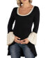 Фото #1 товара Туника для беременных 24seven Comfort Apparel с высокими разрезами и объемными рукавами