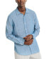 Фото #1 товара Men's Classic-Fit Long-Sleeve Button-Up Solid Linen Shirt