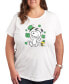 Фото #1 товара Air Waves Trendy Plus Size Peanuts Snoopy & Woodstock Patrick's Day Graphic T-shirt