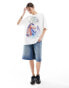 Monki relaxed t-shirt in white with horses front print