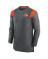 Фото #3 товара Men's Charcoal Cleveland Browns Sideline Tonal Logo Performance Player Long Sleeve T-shirt