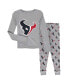 Preschool Boys and Girls Heathered Gray Houston Texans Long Sleeve 2 piece T-shirt and Pants Sleep Set