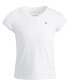 ფოტო #1 პროდუქტის Big Girls Cotton V-Neck T-Shirt