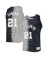 Фото #1 товара Men's Tim Duncan Black and Gray San Antonio Spurs Hardwood Classics Tie-Dye Name and Number Tank Top