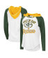 Women's White Green Bay Packers MVP Raglan Hoodie Long Sleeve T-shirt