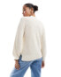 Selected Femme jumper with oversized sleeves in cream