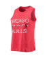 ფოტო #4 პროდუქტის Women's Heathered Red, Heathered Black Chicago Bulls Tank Top and Pants Sleep Set