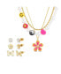 Colorful Flower and Butterfly Necklace and Earring Set