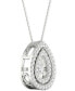 Фото #4 товара Twinkling Diamond Star diamond Double Teardrop Halo 18" Pendant Necklace (3/8 ct. t.w.) in 10k White Gold