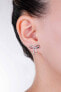 Playful silver earrings with bow topaz EG000115