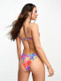 Фото #5 товара Kulani Kinis V cheeky bikini bottom in Sapphire Sun floral print