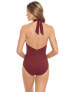 Фото #3 товара Amoressa 292845 Women's Soft Cup Adjustable Halter One Piece Swimsuit, Size 06