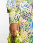 Фото #3 товара Hope & Ivy Maternity wrap tie midi dress in yellow and green floral