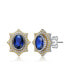 ფოტო #1 პროდუქტის 14K Gold Plated Sapphire Cubic Zirconia Stud Earrings