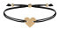 Фото #1 товара Струнный браслет с сердечком Черный / Золотой