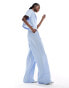 Фото #1 товара Extro & Vert wide leg trousers in blue stripe co-ord