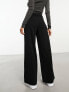 ASOS DESIGN wide leg jersey suit trouser in black