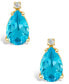 ფოტო #6 პროდუქტის Blue Topaz (2-3/4 ct. t.w.) and Diamond Accent Stud Earrings in 14K Yellow Gold or 14K White Gold
